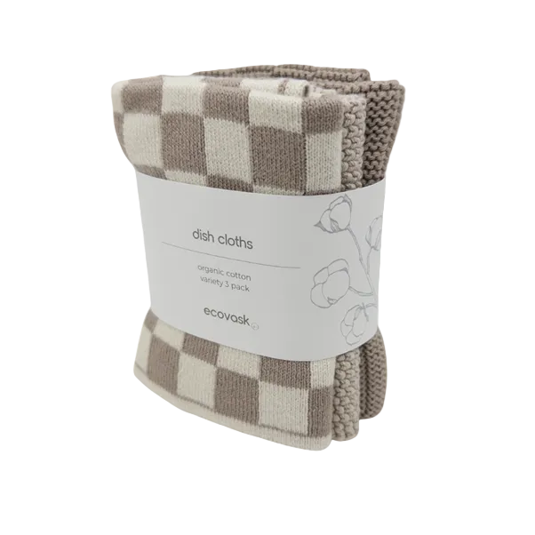 Dishcloth 3 Pack Hummus Chequer