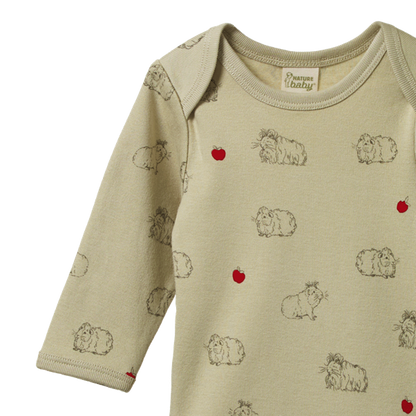 Cotton Long Sleeve Bodysuit Guinea Pig Gala