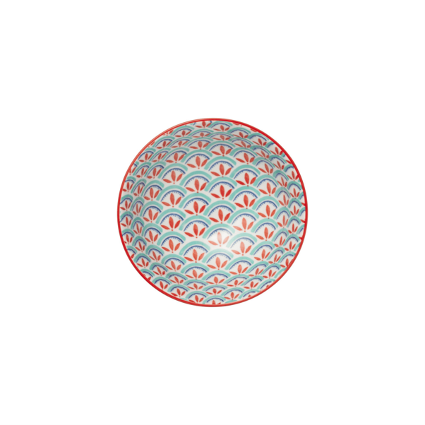 Nibble Bowl Green Geometric