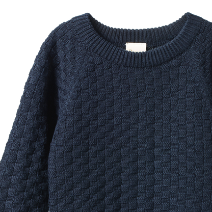 Billy Jumper Navy Basket Knit