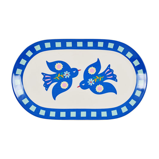 Ceramic Serving Platter Fiesta Bird