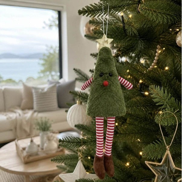 Hanging Xmas Tree Candy Cane Legs Large