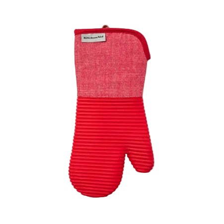 Ribbed Soft Silicone Oven Glove Empire Red