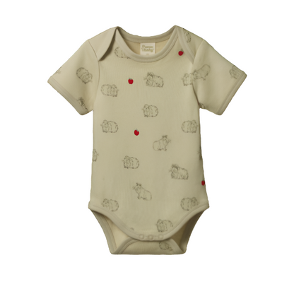 Cotton Short Sleeve Bodysuit Guinea Pig