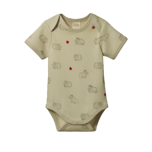 Cotton Short Sleeve Bodysuit Guinea Pig