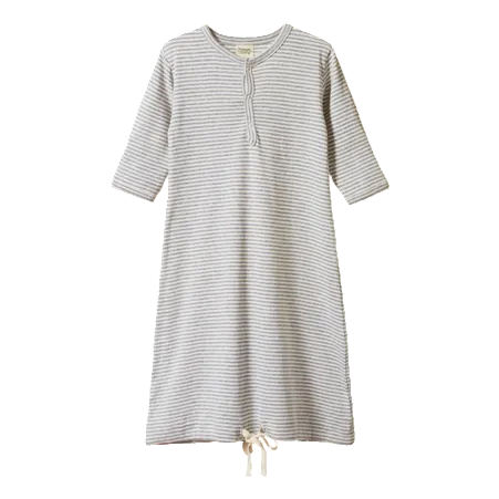 Sleeping Gown Grey Marl Stripe