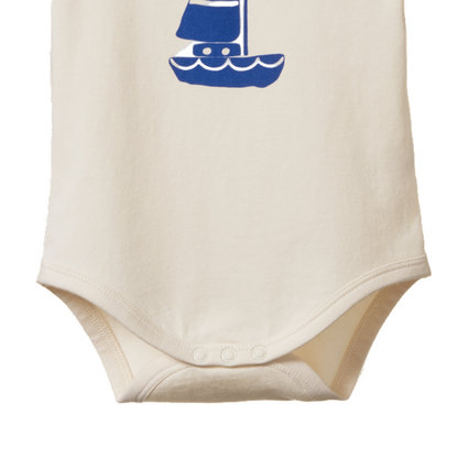 Stretch Jersey SS Bodysuit Sailboat