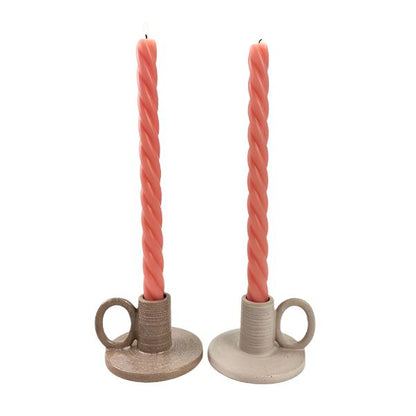 Swirl Pillar Vanilla Candle Set2 Rose