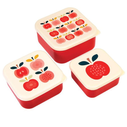 Snack Boxes, set of 3 - Vintage Apple