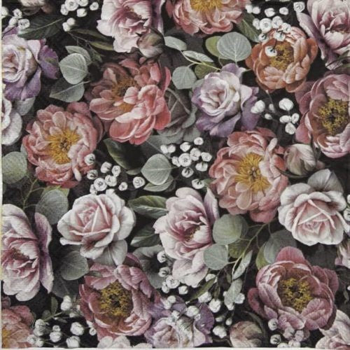 Cocktail - Vintage Flowers Black