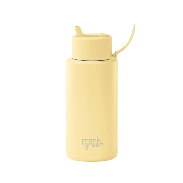 Ceramic Bottle w Flip Straw Lid 1L Buttermilk