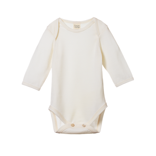 Merino Long Sleeve Bodysuit Natural