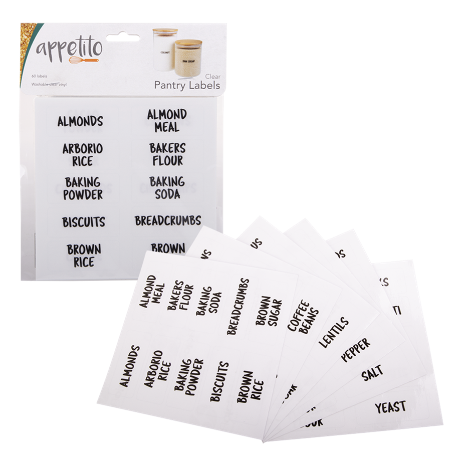 Clear Pantry Labels Pk60