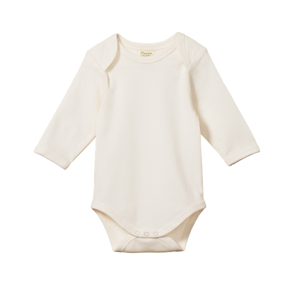 Cotton Long Sleeve Bodysuit Natural