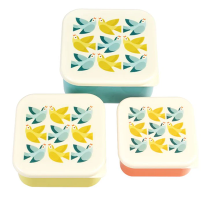 Snack Boxes, set of 3 - Love Birds