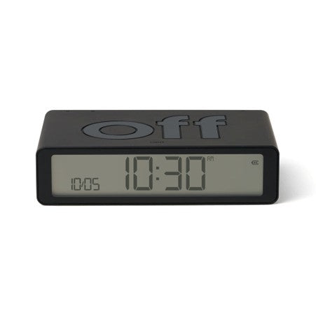 Flip Rubber Alarm Clock Black