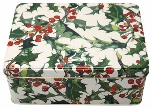 Christmas Holly Deep Rectangle Tin