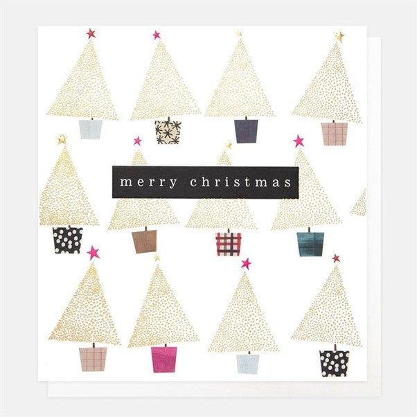 Card Gold Dotty Trees