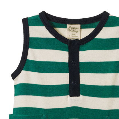 Camper Suit Peppermint Navy Stripe