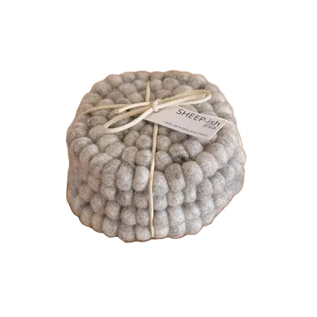 Felt Ball Coasters Oat