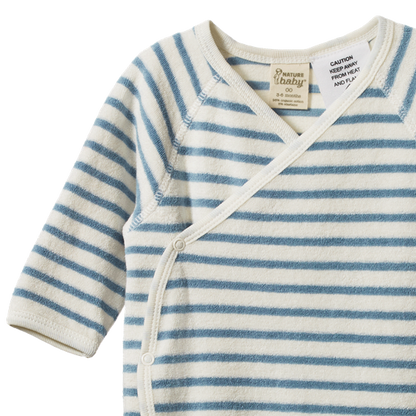 Kimono Stretch & Grow Terry Powder Blue Stripe