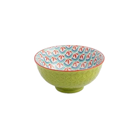 Nibble Bowl Green Geometric