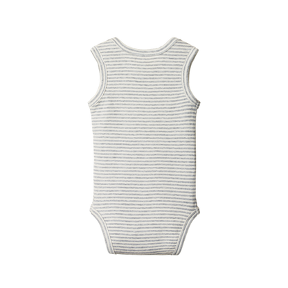 Singlet Bodysuit Grey Marl Stripe