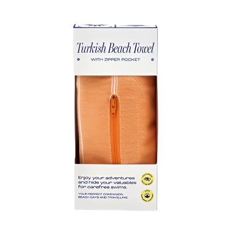 Turkish Towel w' Zipper Pocket Apricot