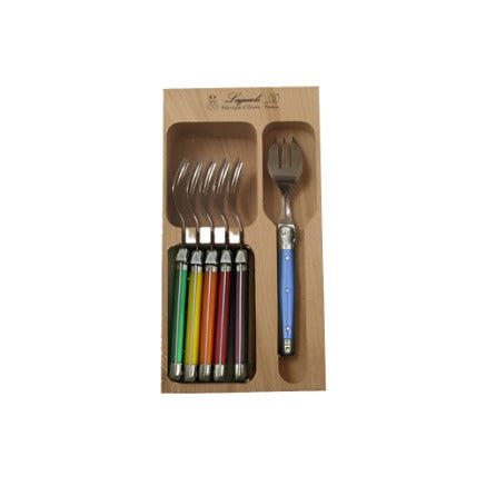 Verdier Cake Fork Set6 Coloured