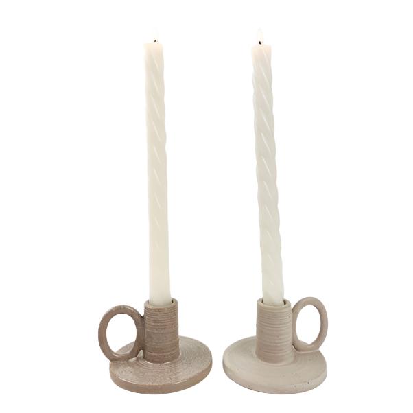 Swirl Pillar Vanilla Candle Set2 Cream