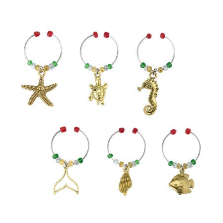 Wine Charms Set6 Sealife