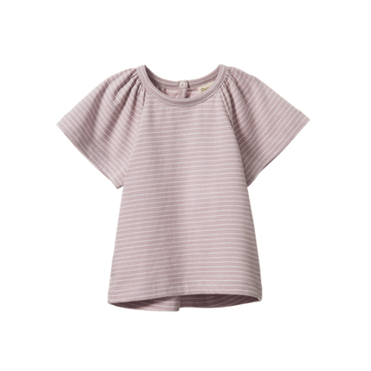 Faye Tee Lilac Natural Pinstripe