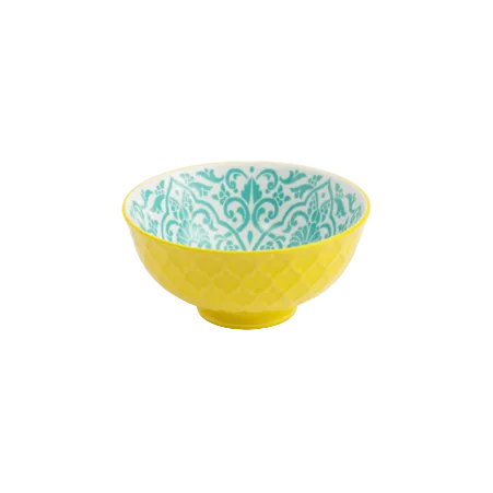 Nibble Bowl Yellow & Blue Geometric