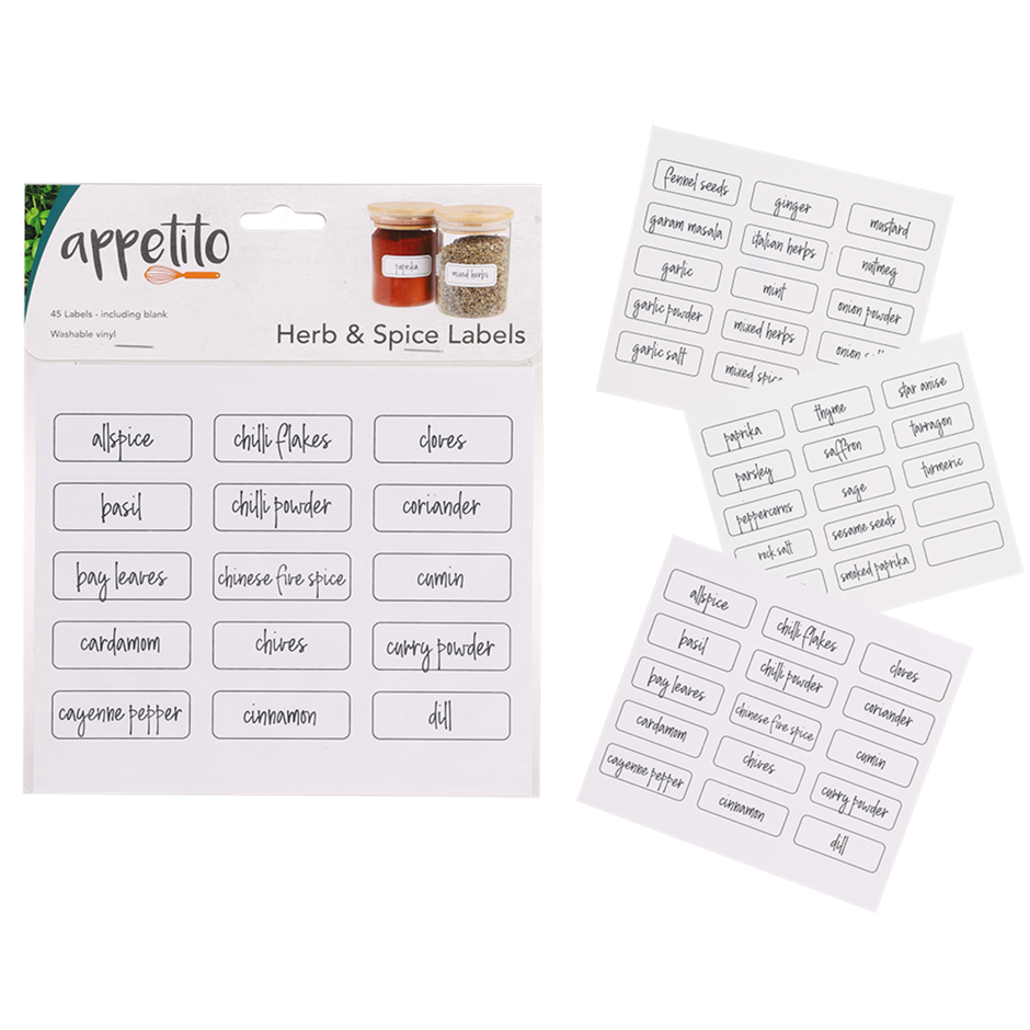 Herb & Spice Labels Pk45