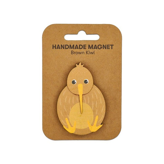 Wooden Magnet Brown Kiwi