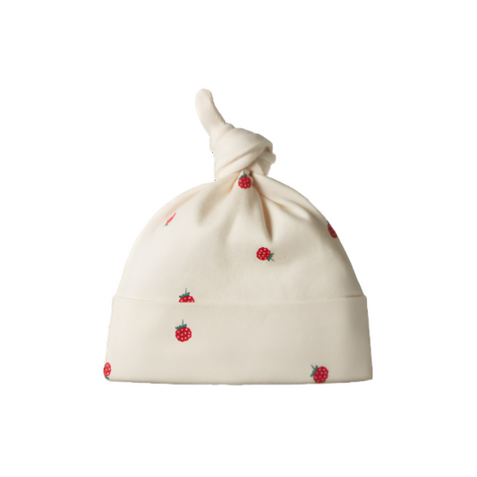 Cotton Knotted Beanie Raspberry