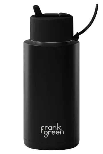 Ceramic Bottle w Straw Lid 1ltr Midnight