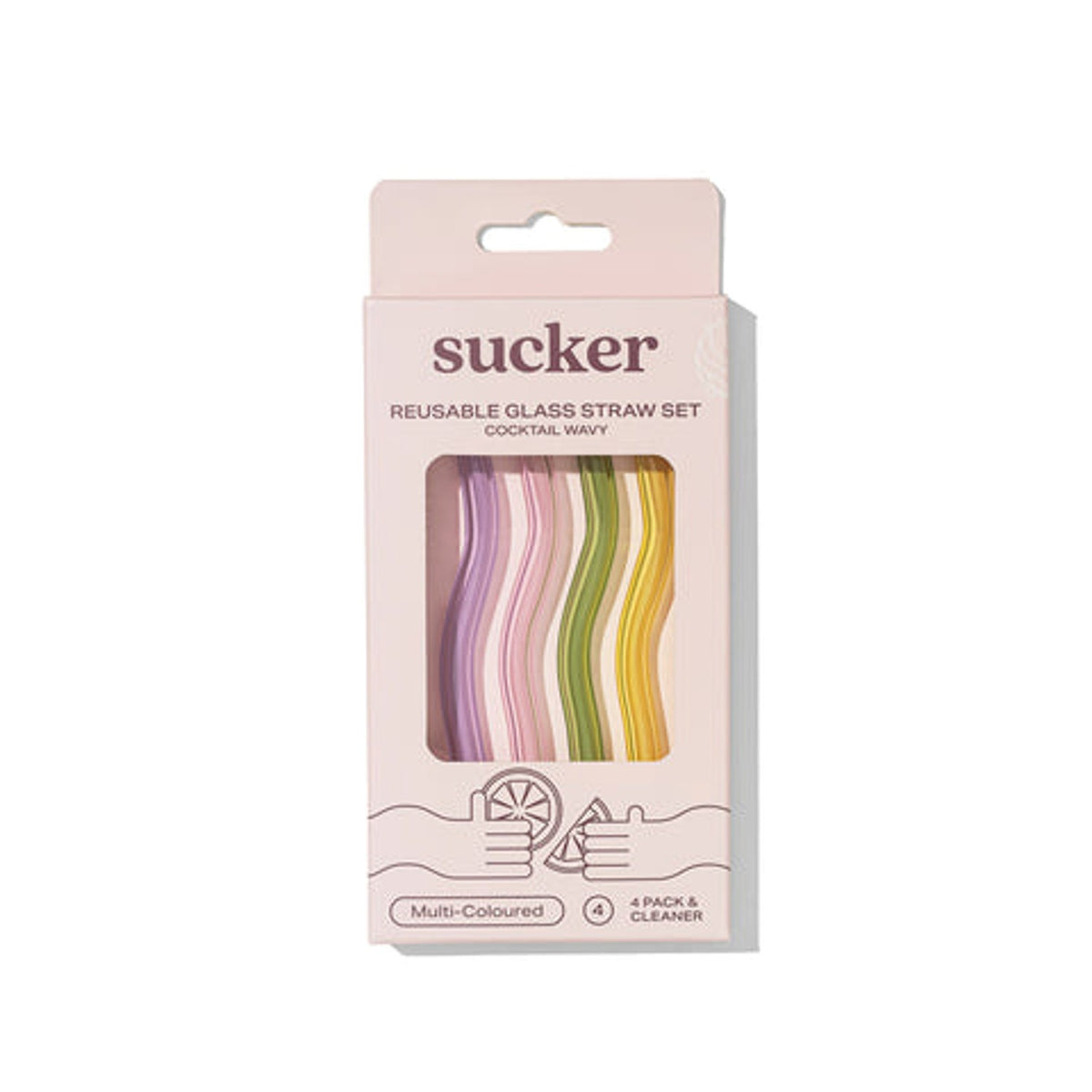 Cocktail Glass Straws Wavy