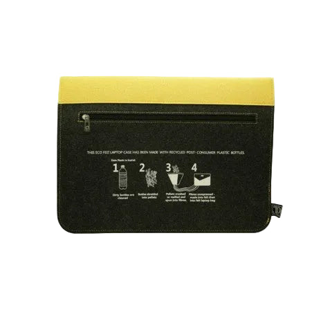 EcoFelt Laptop Sleeve Bag Grey & Yellow