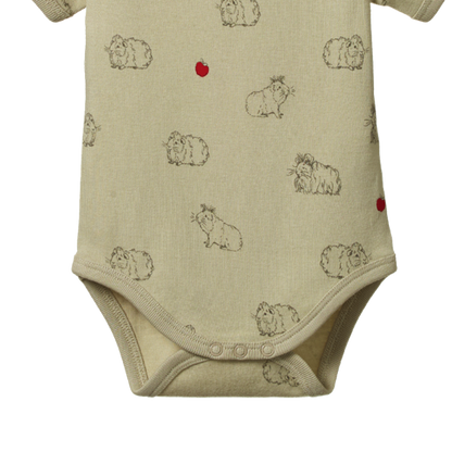 Cotton Short Sleeve Bodysuit Guinea Pig