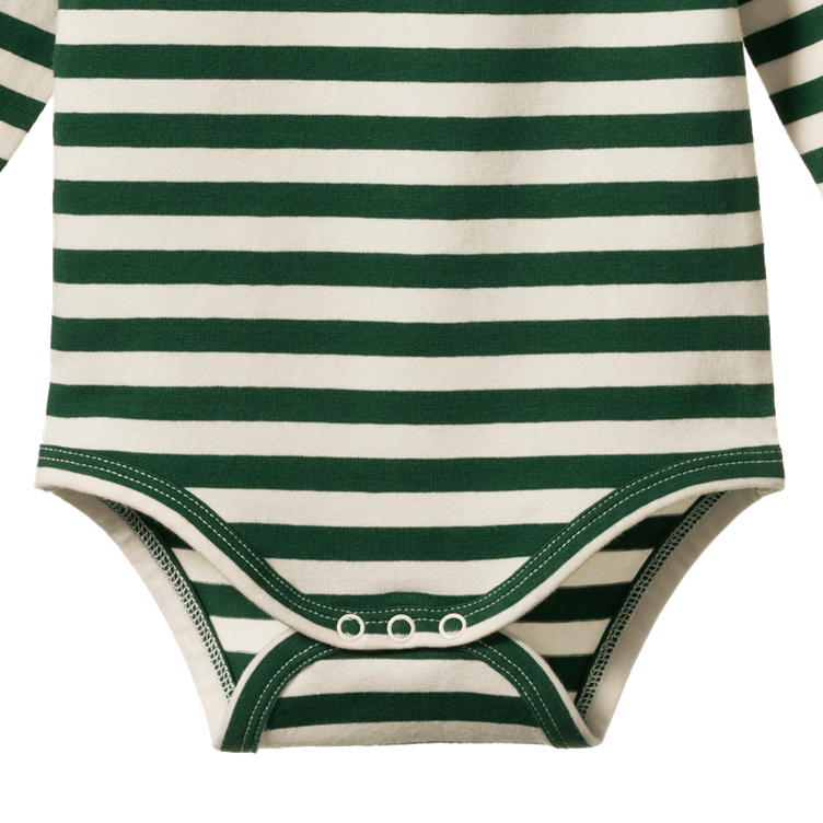 Stretch Jersey Long Sleeve Bodysuit Eden Sea Stripe