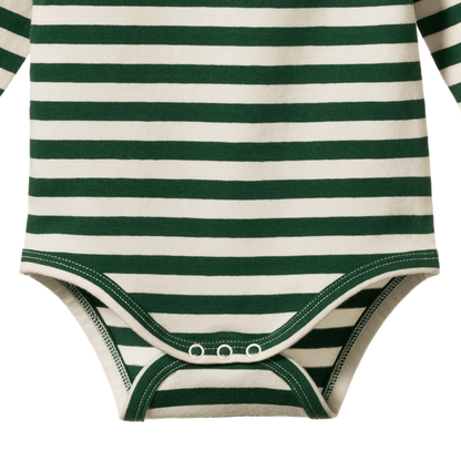 Stretch Jersey Long Sleeve Bodysuit Eden Sea Stripe