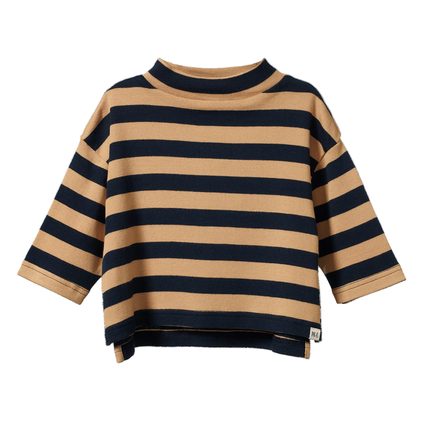 T Neck Navy/Caramel Stripe