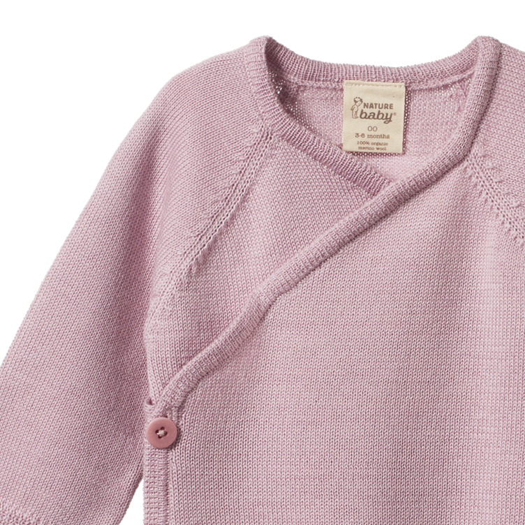 Merino Knit Kimono Jacket Lilac