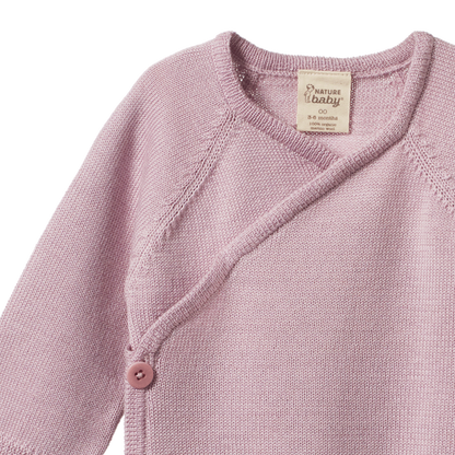 Merino Knit Kimono Jacket Lilac