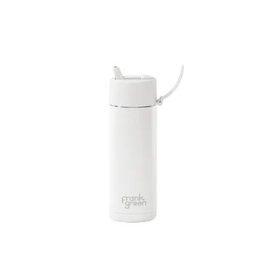 Ceramic Bottle w Flip Straw Lid 595ml Cloud