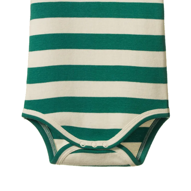 Cotton Short Sleeve Bodysuit Dog Walk Peppermint