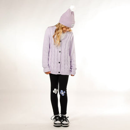 Girls Leggings - Black Purple