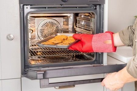 Ribbed Soft Silicone Oven Glove Empire Red