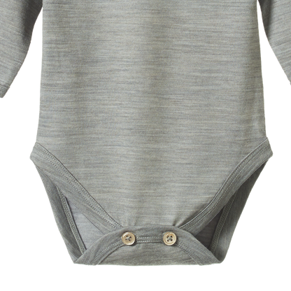 Merino Long Sleeve Bodysuit Grey Marl